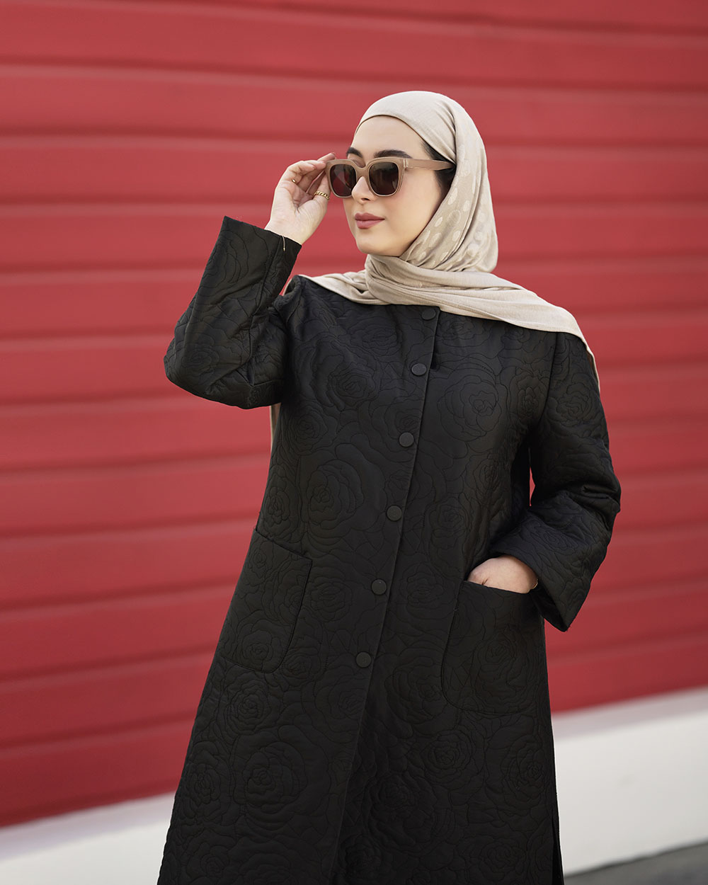 کاپشن گلدوزی مشکی