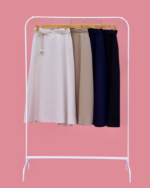 دامن کتان منگوله دار