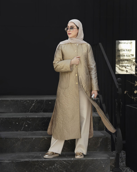 کاپشن گلدوزی  طلایی